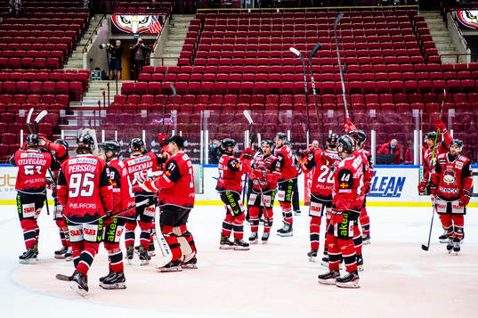 Malmö Redhawks spelare jublar