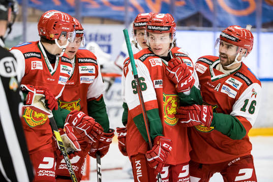 Moras Lucas Wernblom och Moras Ludvig Larsson jubel