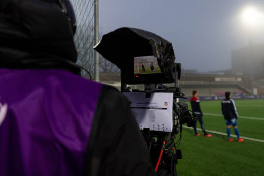Camera man prior to the UEFA women's Champions League Match