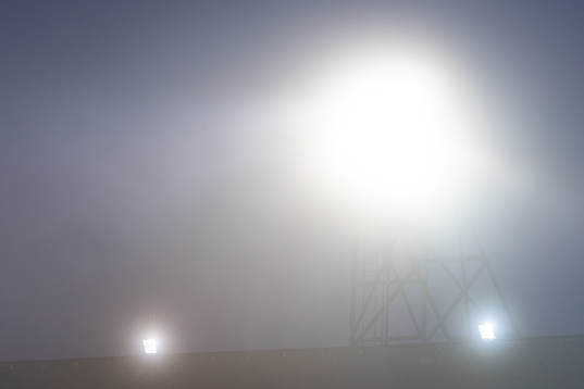Fog over Malmö IP prior to the UEFA women's Champions