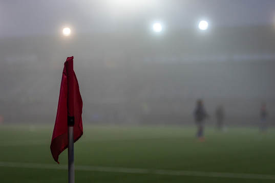 Fog over Malmö IP prior to the UEFA women's Champions