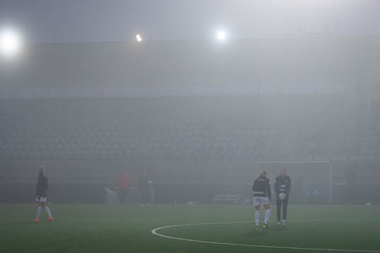 Players of Rosengård prior to the UEFA women's Champions