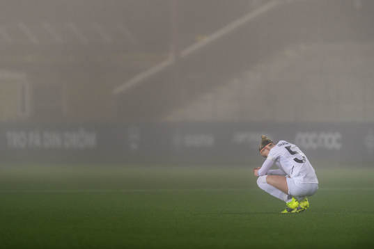 Sanne Troelsgaard of Rosengård looks dejected