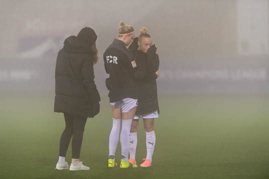 Sanne Troelsgaard and Hanna Bennison of Rosengård look
