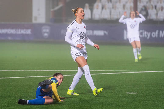 Sanne Troelsgaard of Rosengård looks dejected