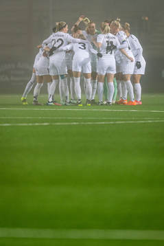 The players of Rosengård prior to the UEFA women's