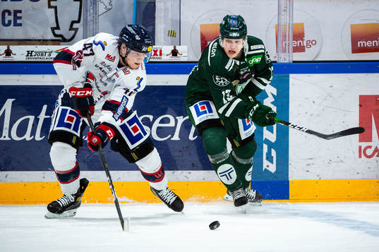 Linköpings Anton Karlsson och Färjestads Daniel Viksten