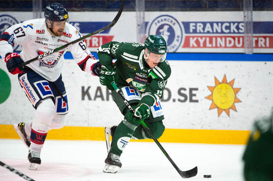 Linköpings Jarno Kärki och Färjestads Nicklas Lundgren