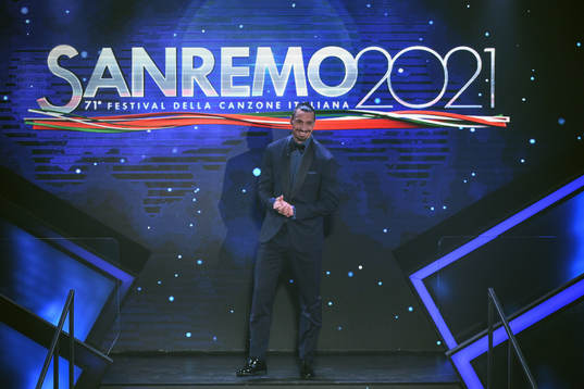 Zlatan Ibrahimovic attends the Sanremo Music Festival 2021