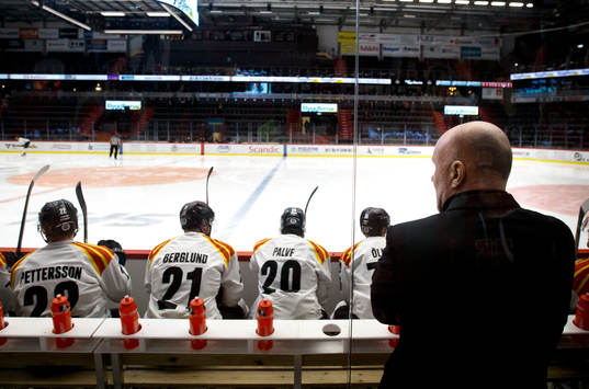 Brynäs Patrik Berglund och tränare Peter Andersson