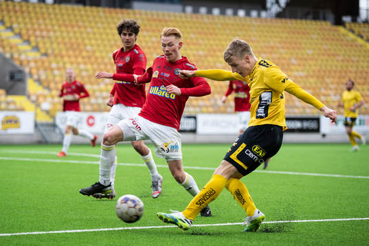 Falkenbergs Linus Borgström och Elfsborgs Jeppe Møldrup