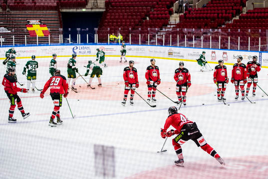 Malmö Redhawks och Färjestads spelarna