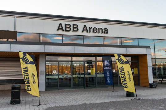 ABB Arena innan ishockeymatchen i Hockeyallsvenskan mellan