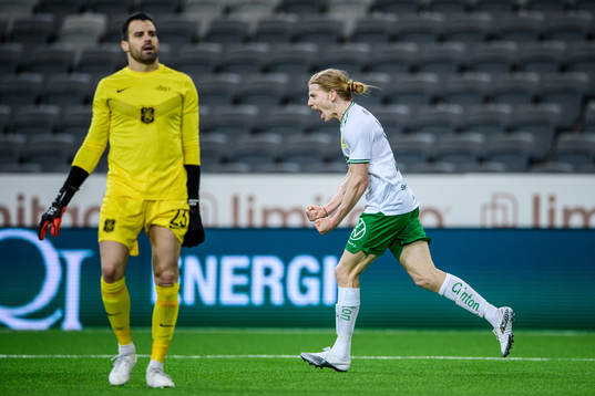 Hammarbys Gustav Ludwigson jublar