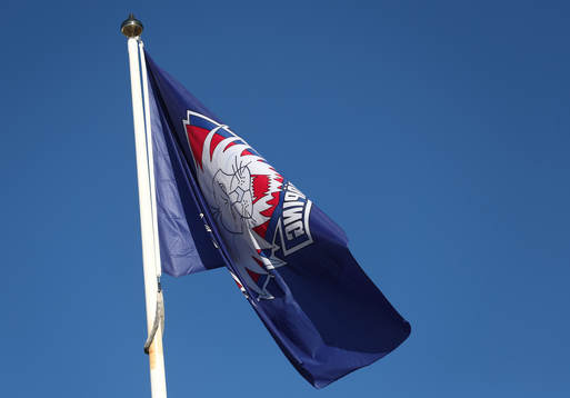Generell bild på LHC-flaggor utanför Saab arena,