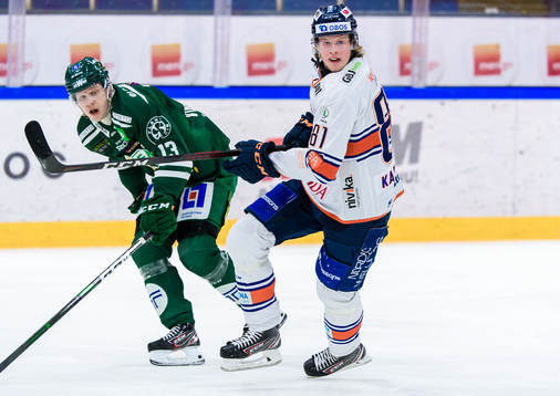 Färjestads Daniel Viksten och Växjös Fredrik Karlström