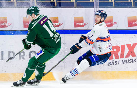 Färjestads Victor Ejdsell och Växjös Hardy Häman Aktell