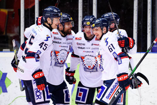 Linköpings Niko Ojamäki och Markus Ljungh  jublar