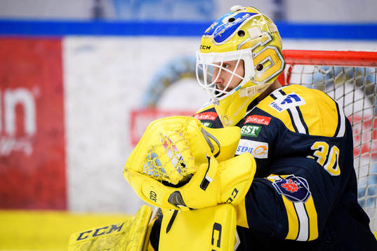 Södertäljes målvakt Fredrik Bergvik deppar