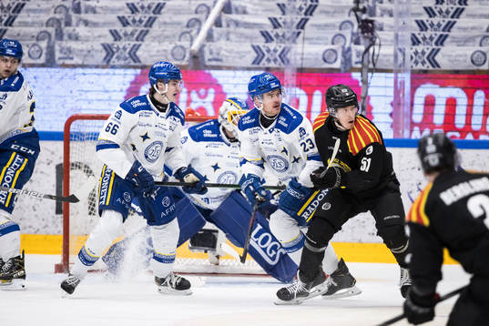 Leksands Nils Åman och Leksands Mirco Müller och Brynäs