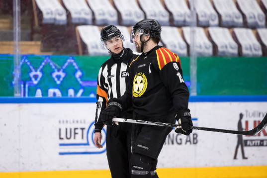 Domare Mikael Andersson och Brynäs Anton Rödin