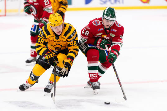 Skellefteås Jonatan Berggren och Frölundas Jesper Sellgren