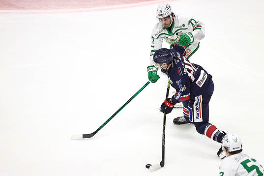 Linköpings Tyler Morley och Rögles Joseph Laleggia