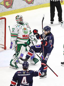 Mål 1-0 av Linköpings Jaakko Rissanen förbi Rögles