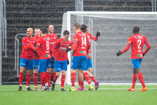 Helsingborgs spelare jublar