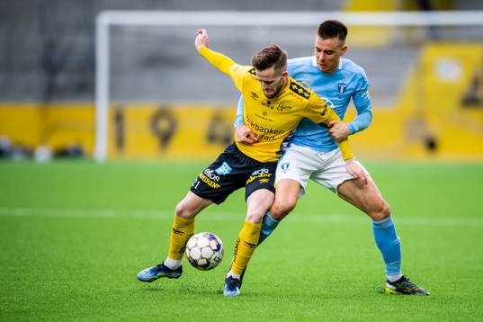 Elfsborgs Rasmus Alm och Malmö FFs Jonas Knudsen
