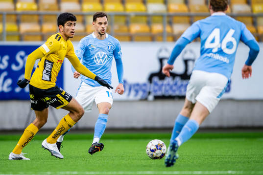 Elfsborgs Ahmed Qasem och Malmö FFs Veiko Birmancevic