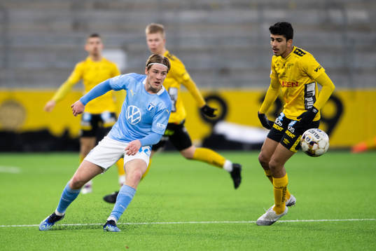 Malmö FFs Markus Björkqvist och Elfsborgs Ahmed Qasem