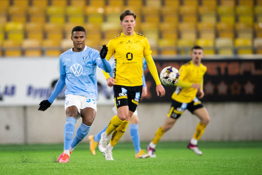 Malmö FFs Amin Sarr och Elfsborgs Noah Söderberg