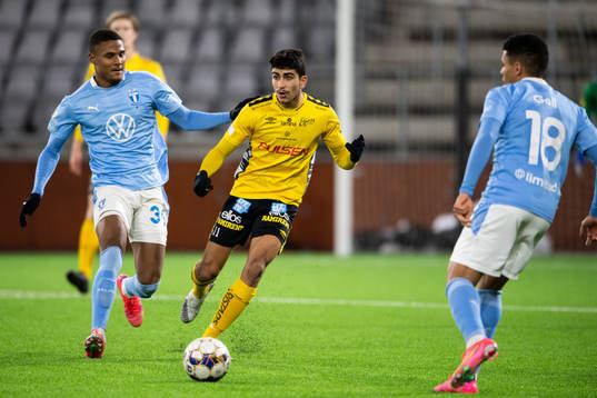 Malmö FFs Amin Sarr och Elfsborgs Ahmed Qasem
