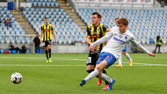 Häckens Tobias Heintz och IFK Norrköpings Isak Bergmann