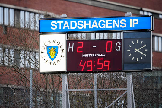 Resultattavlan på Stadshagens IP