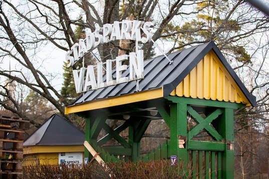 Den tidigare entren till Stadsparksvallen som renoveras