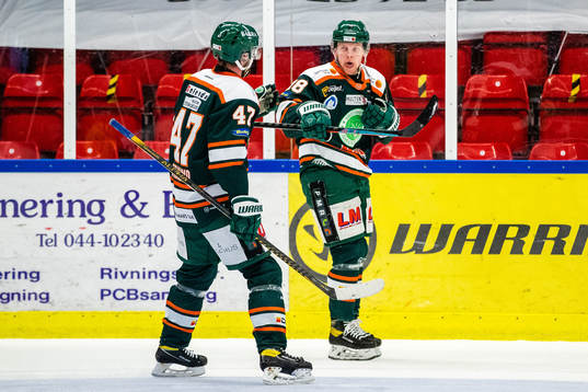 Kristianstads Kevin Wennström jublar