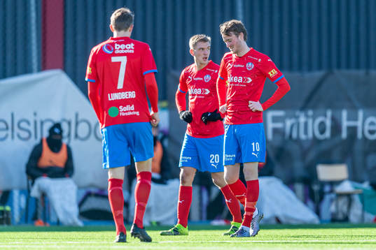 Helsingborgs Viktor Lundberg, Dennis Olsson och Rasmus