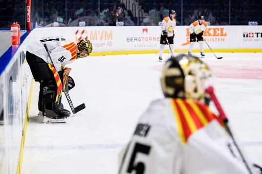 Brynäs målvakt Samuel Ersson och målvakt Viktor Andrén