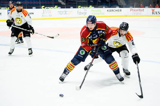 Djurgårdens Rhett Rakhshani och Brynäs Greg Scott