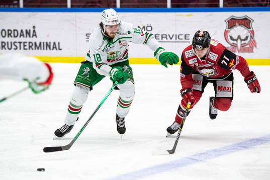 Rögles Dennis Everberg och Malmö Redhawks Jan-Mikael