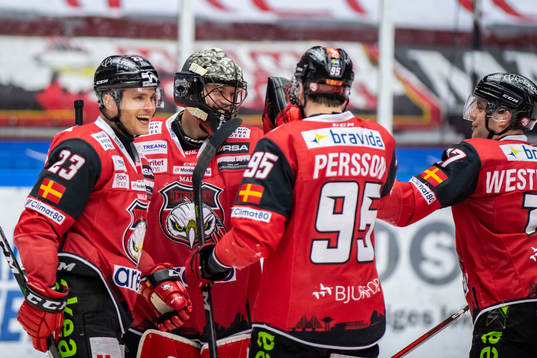 Malmö Redhawks Christoffer Forsberg och målvakt Oscar