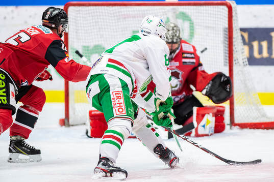 Rögles Leon Bristedt styr in 1-1
