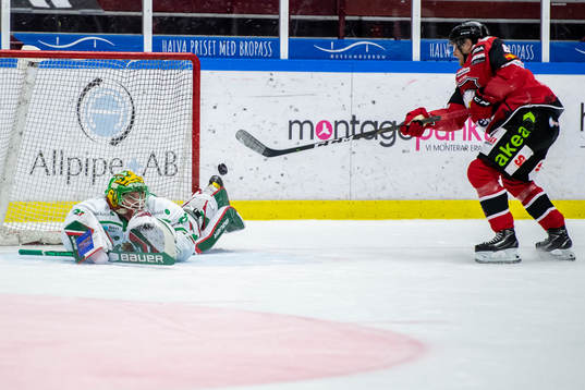 Rögles målvakt Christoffer Rifalk räddar Malmö Redhawks