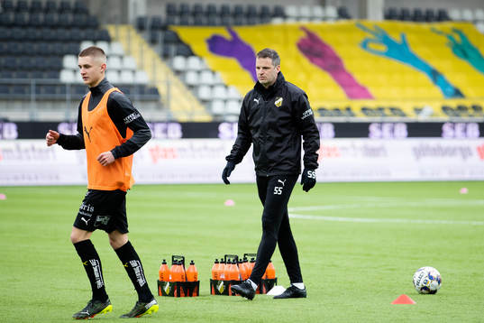 Häckens Leo Bengtsson och assisterande tränare Robert