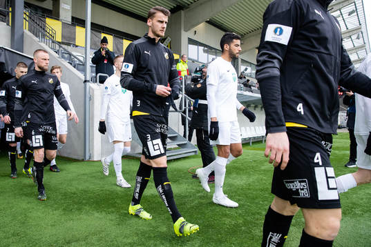 Häckens Johan Hammar innan fotbollsmatchen i Svenska Cupen