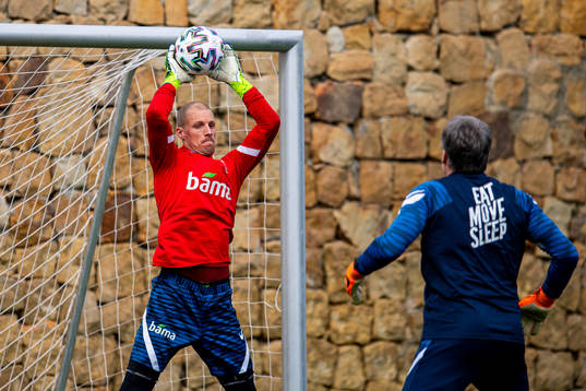 Goalkeeper André Hansen of the Norwegian national football