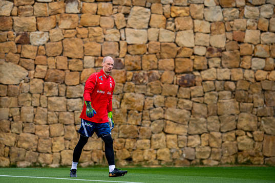 Goalkeeper André Hansen of the Norwegian national football