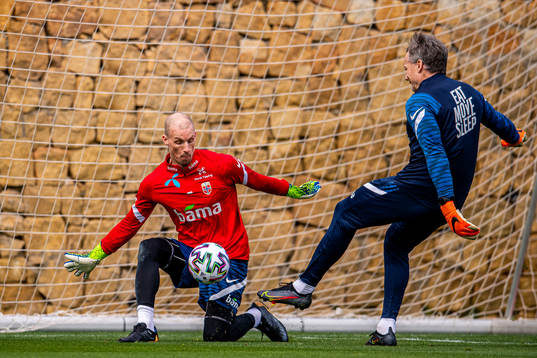 Goalkeeper André Hansen of the Norwegian national football